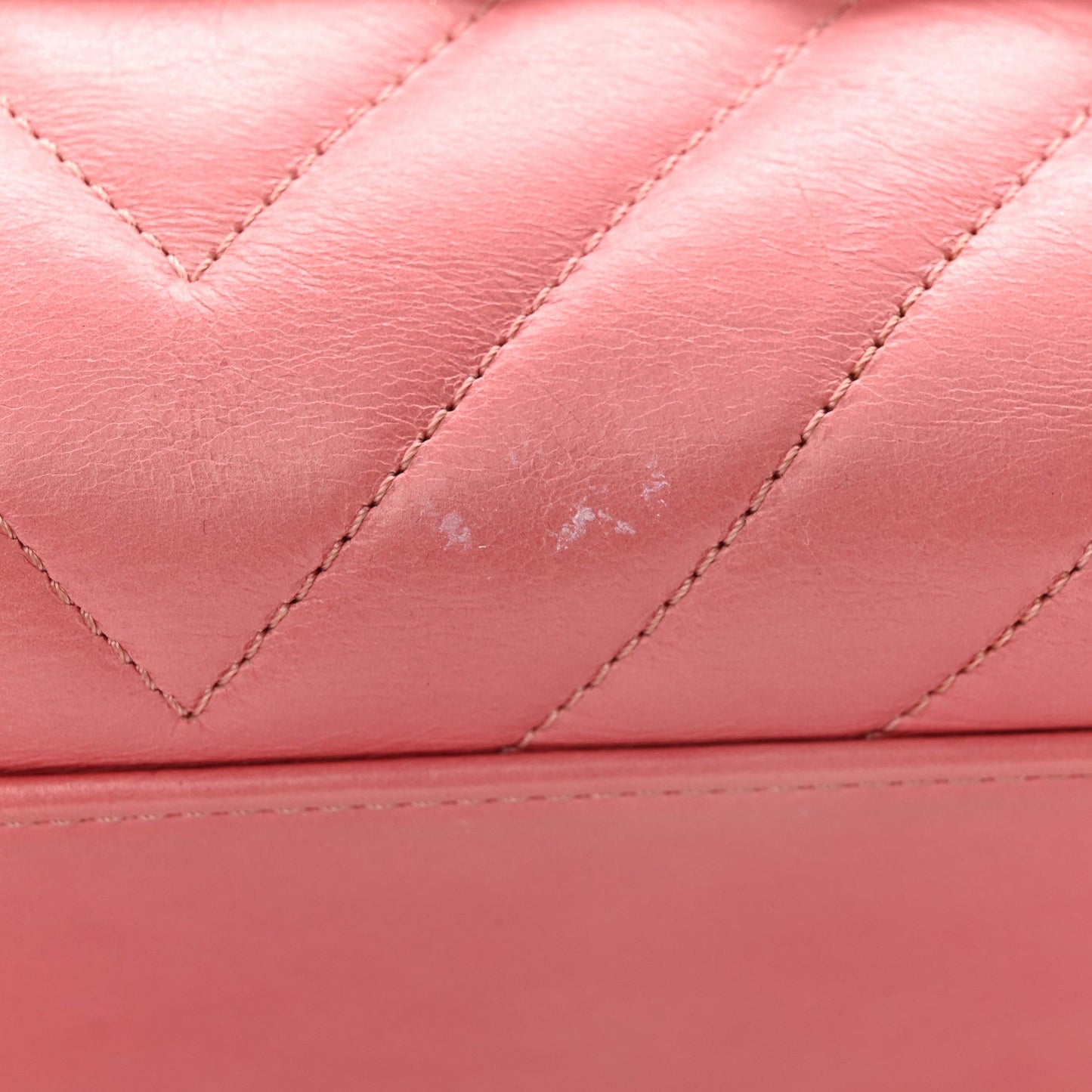 Calfskin Lizard Chevron Quilted Small Coco Handle Flap Pink