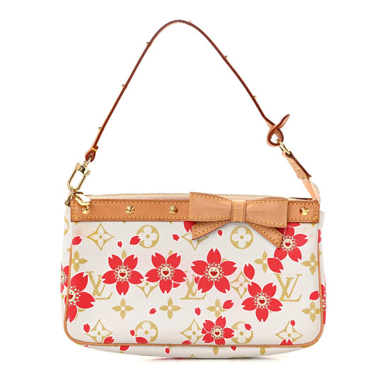 Monogram Cherry Blossom Pochette Accessories Red