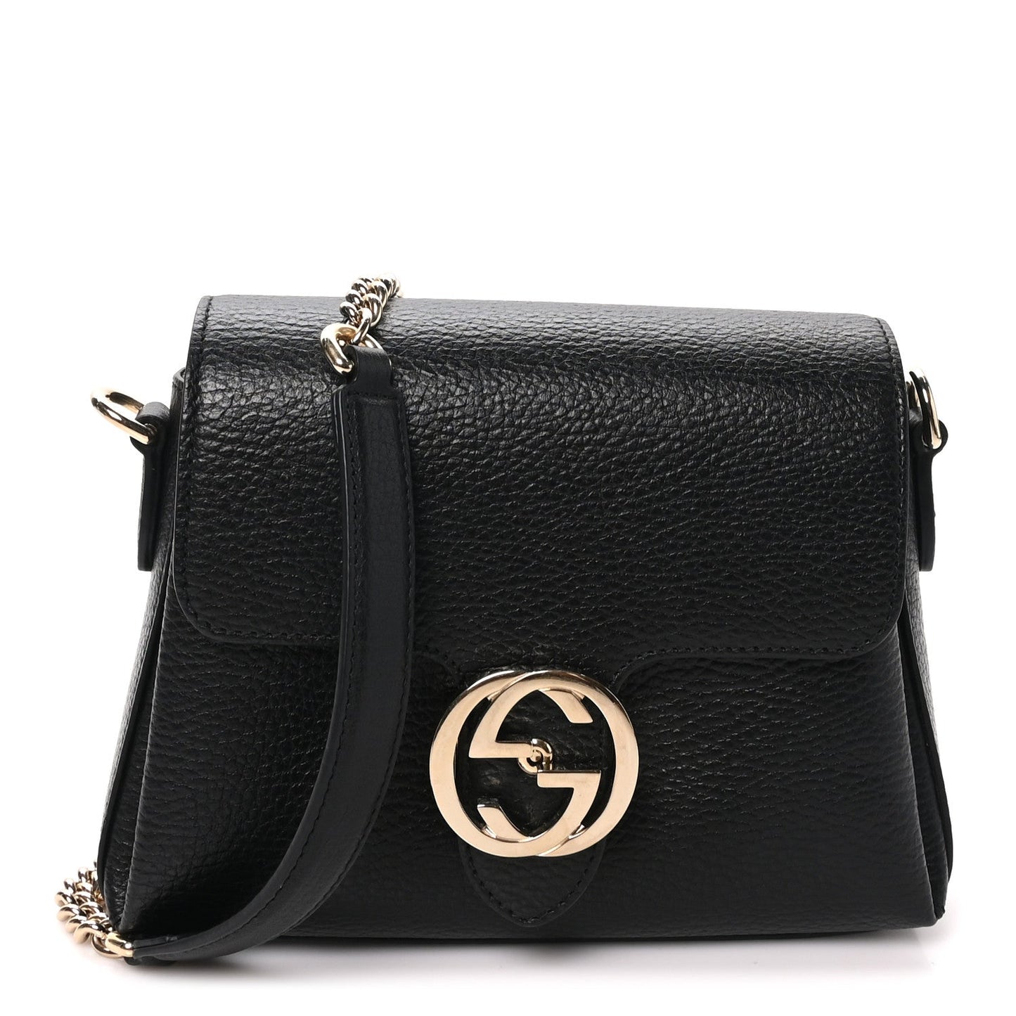 Dollar Calfskin Interlocking G Crossbody Bag Black