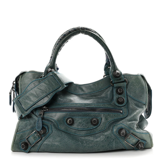 Chevre Giant 21 Silver Hardware City Neiman Marcus LE Bleu