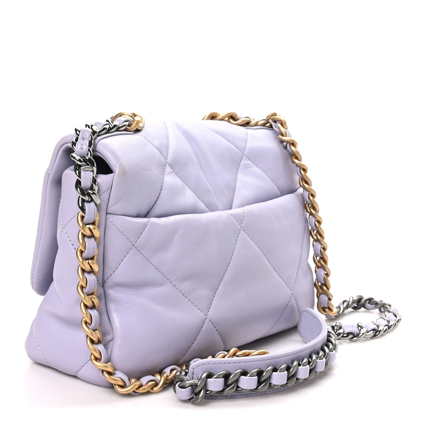 Lambskin Quilted Medium Chanel 19 Flap Light Purple