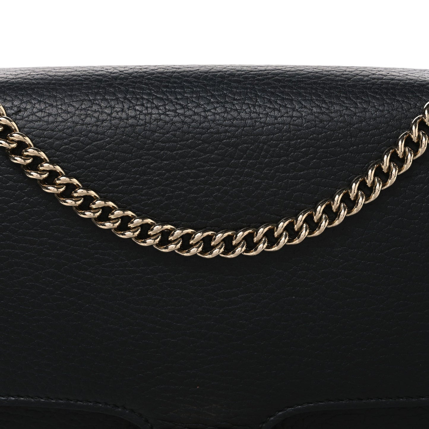 Dollar Calfskin Interlocking G Shoulder Bag Black