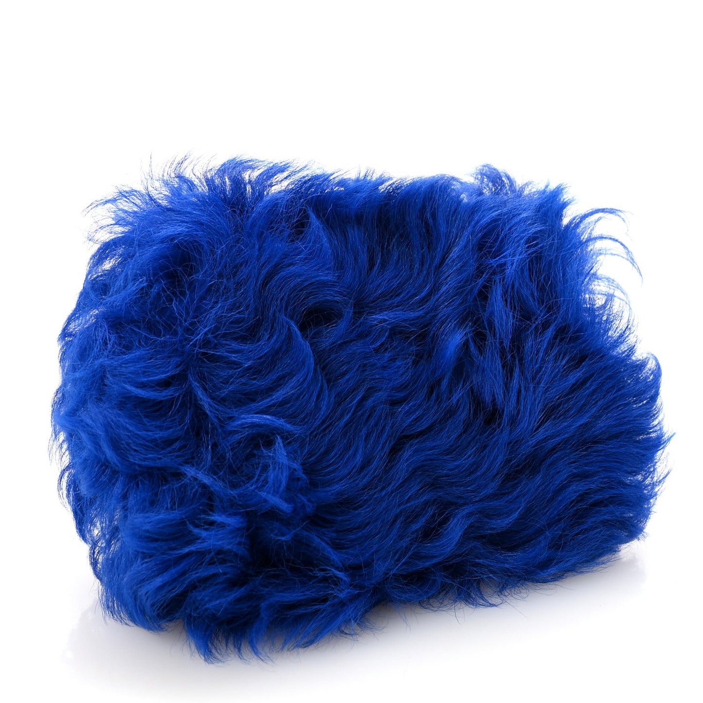 Shearling Lambskin CC Hook Card Holder Blue