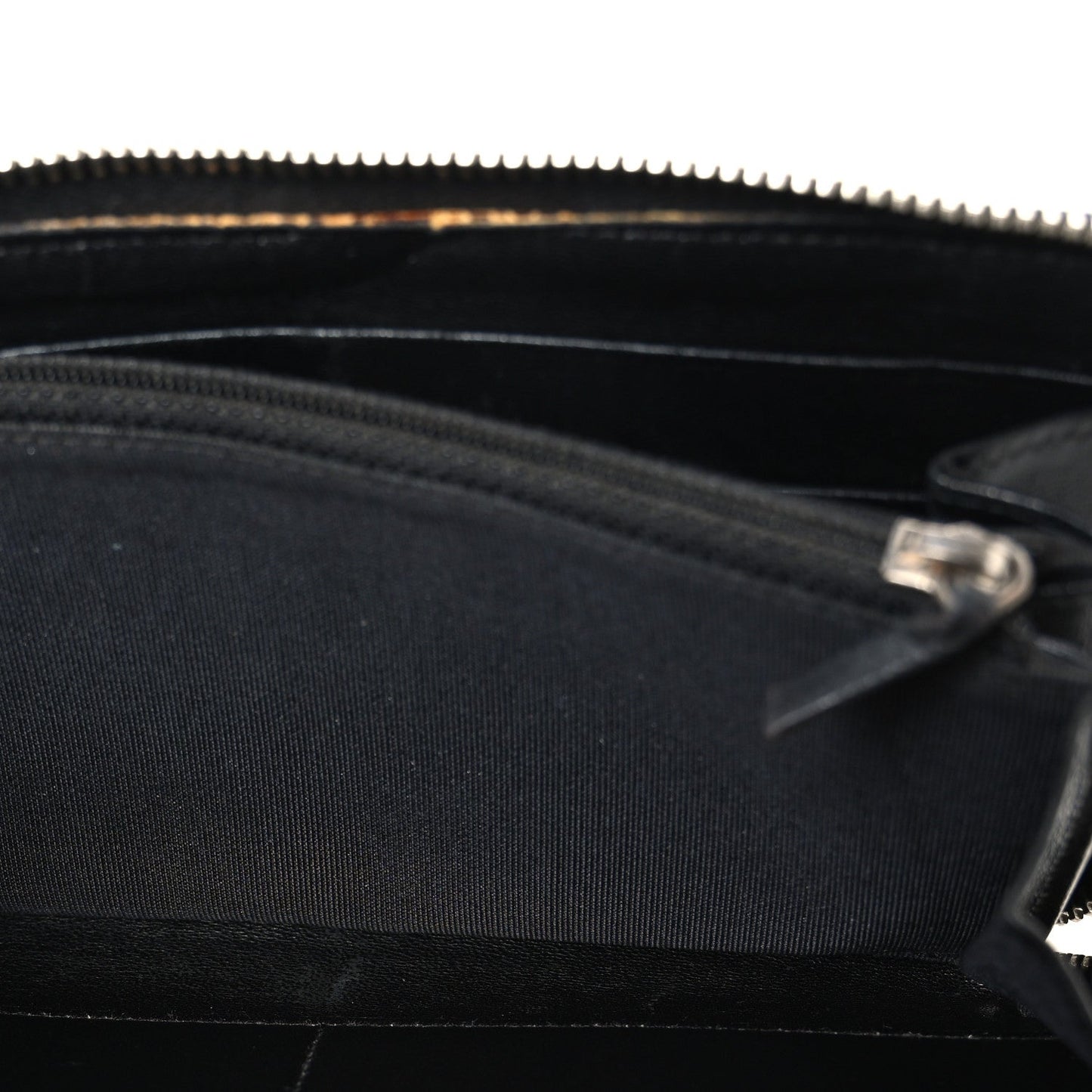 Lambskin Quilted Large Gusset Zip Around Wallet Black