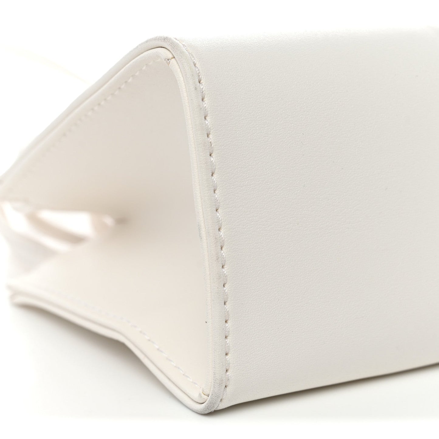 Vegan Leather Small Shopping Bag White