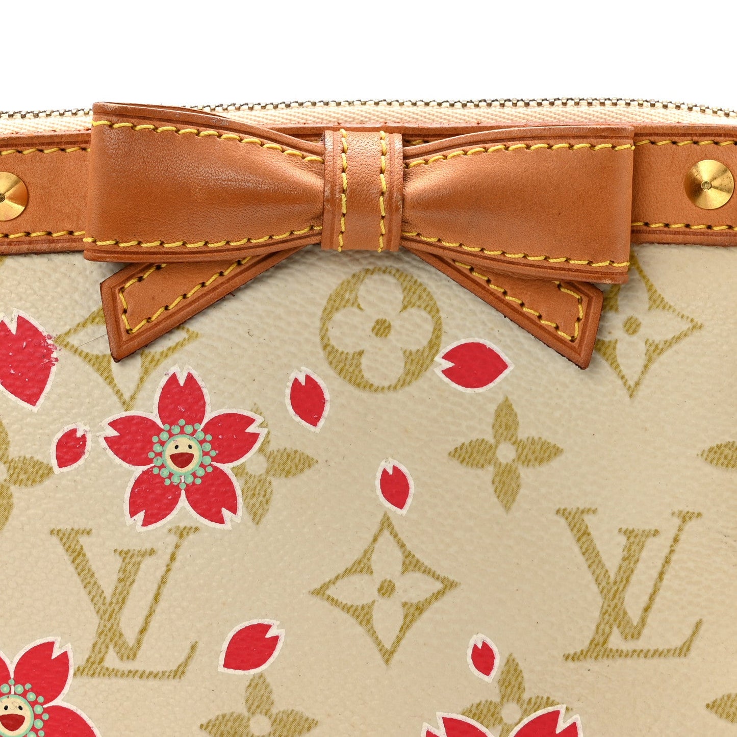 Monogram Cherry Blossom Pochette Accessories Red