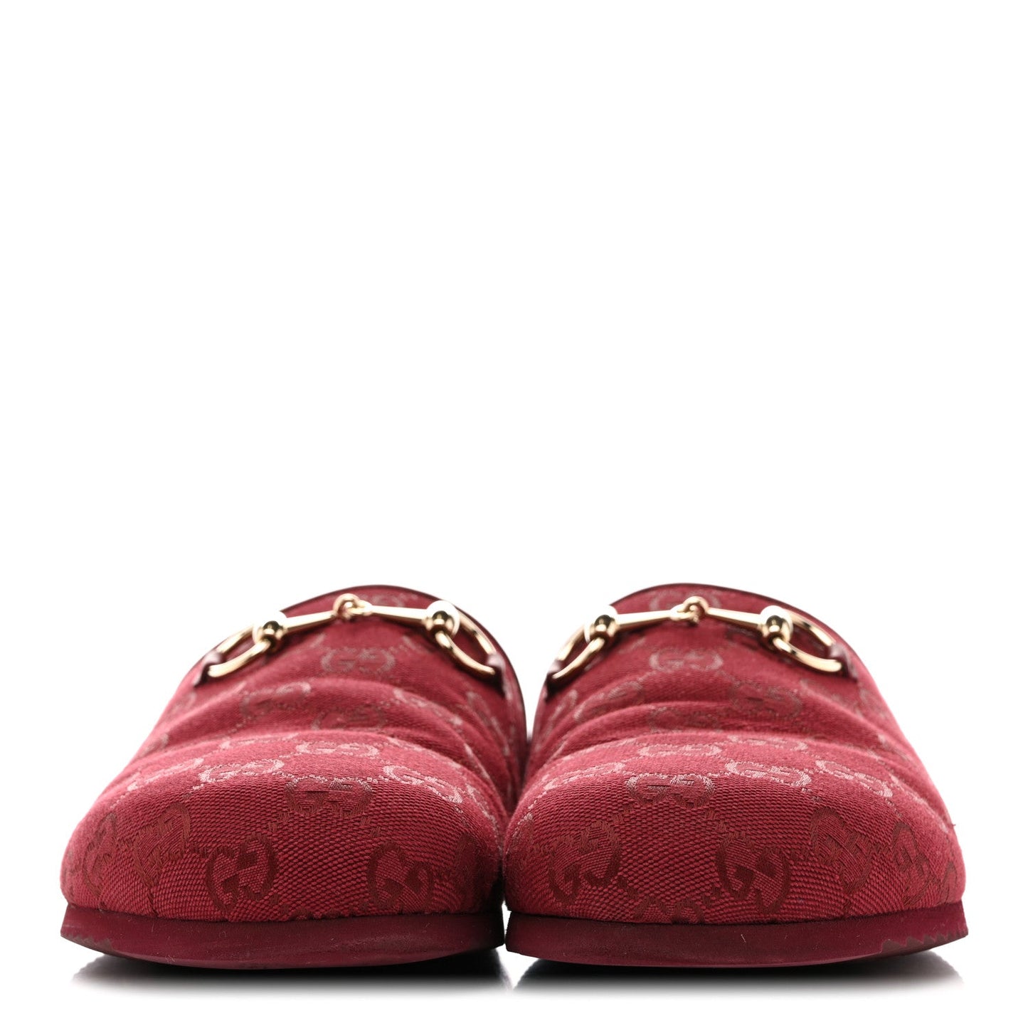 GG Supreme Monogram Womens Horsebit Slippers 41 Rosso Ancora