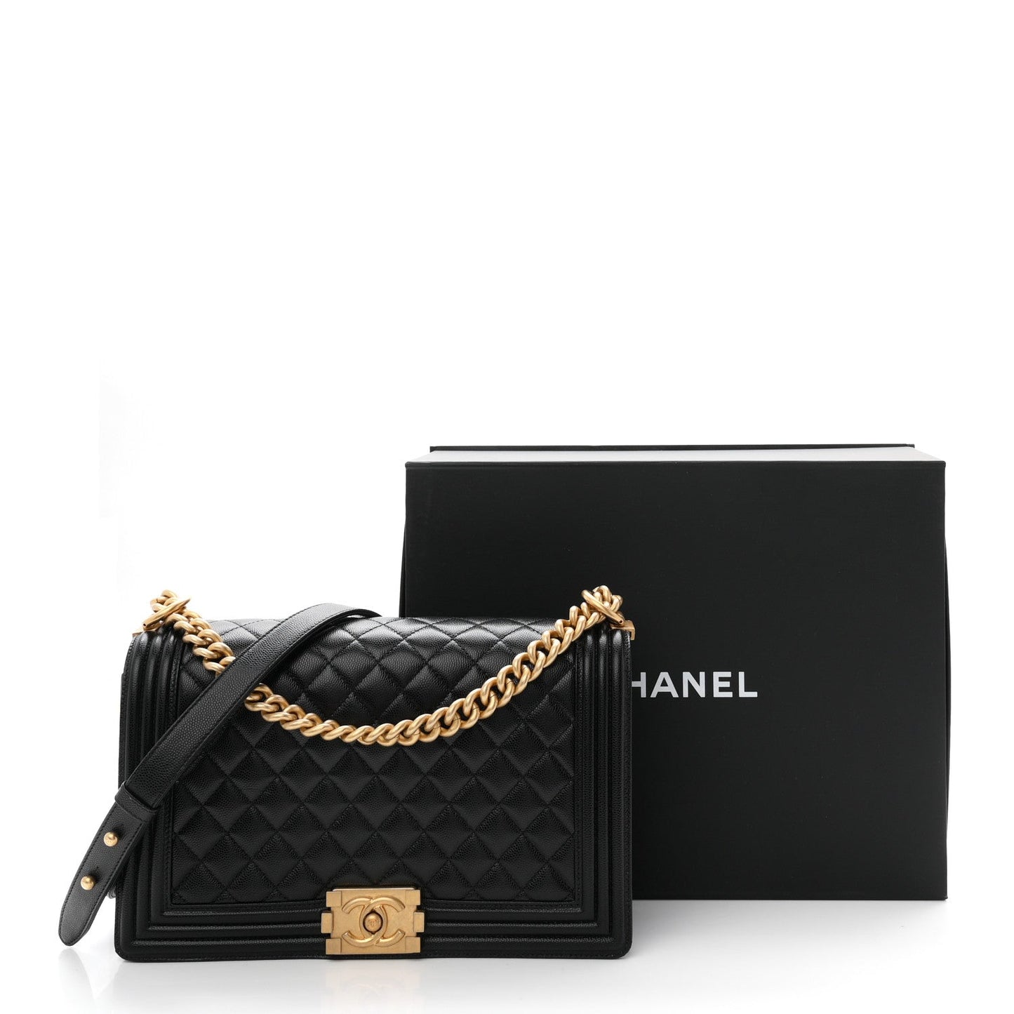 Caviar Quilted New Medium Boy Flap Black