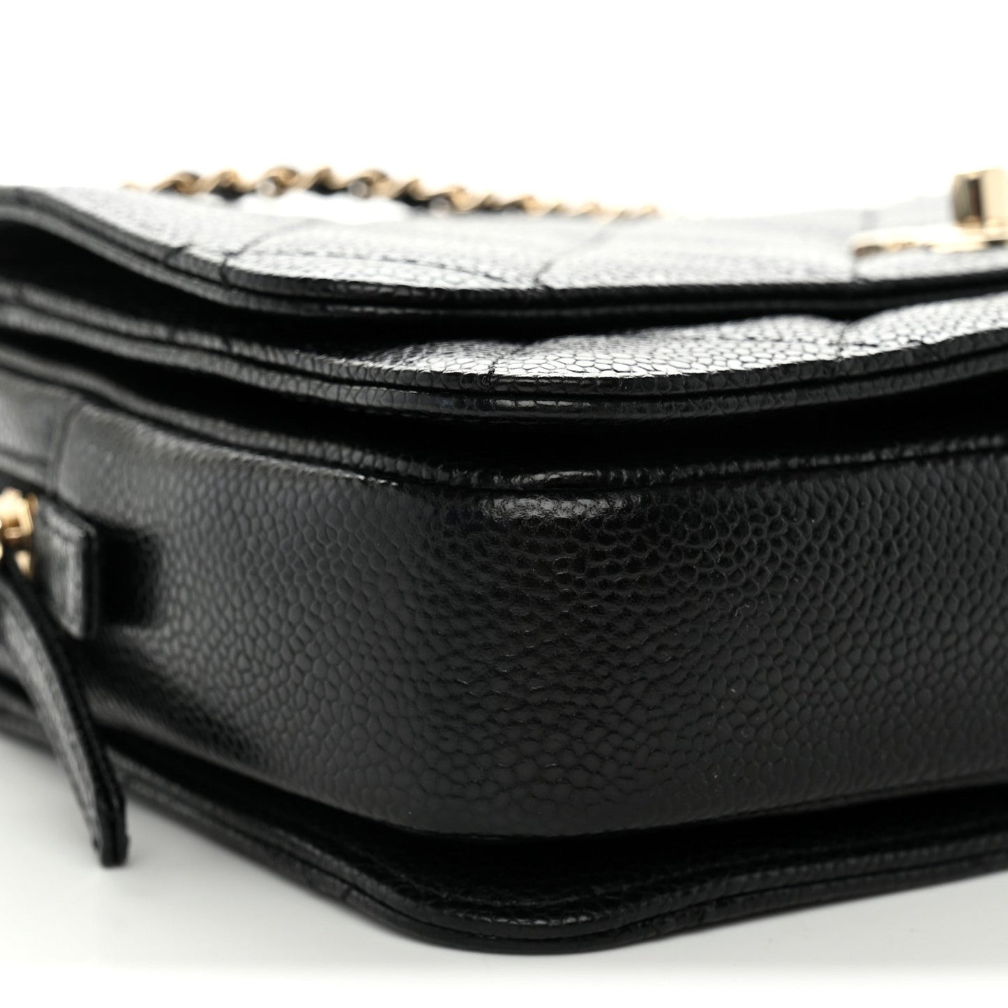 Caviar Quilted Single Flap Black