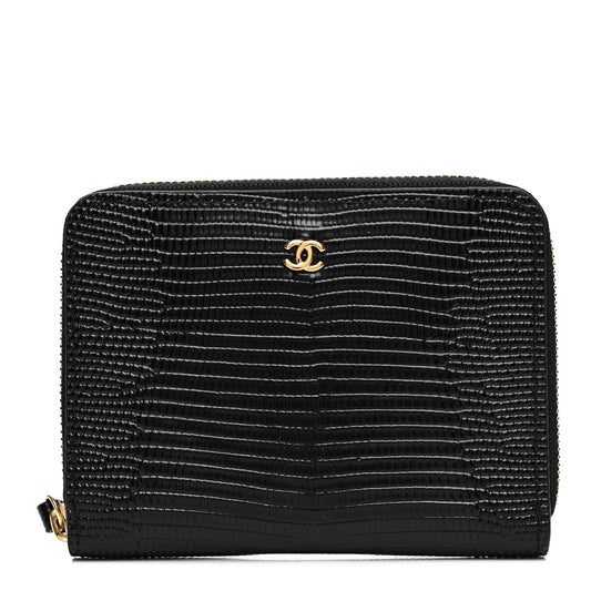 Lizard Embossed Compact Wallet Black