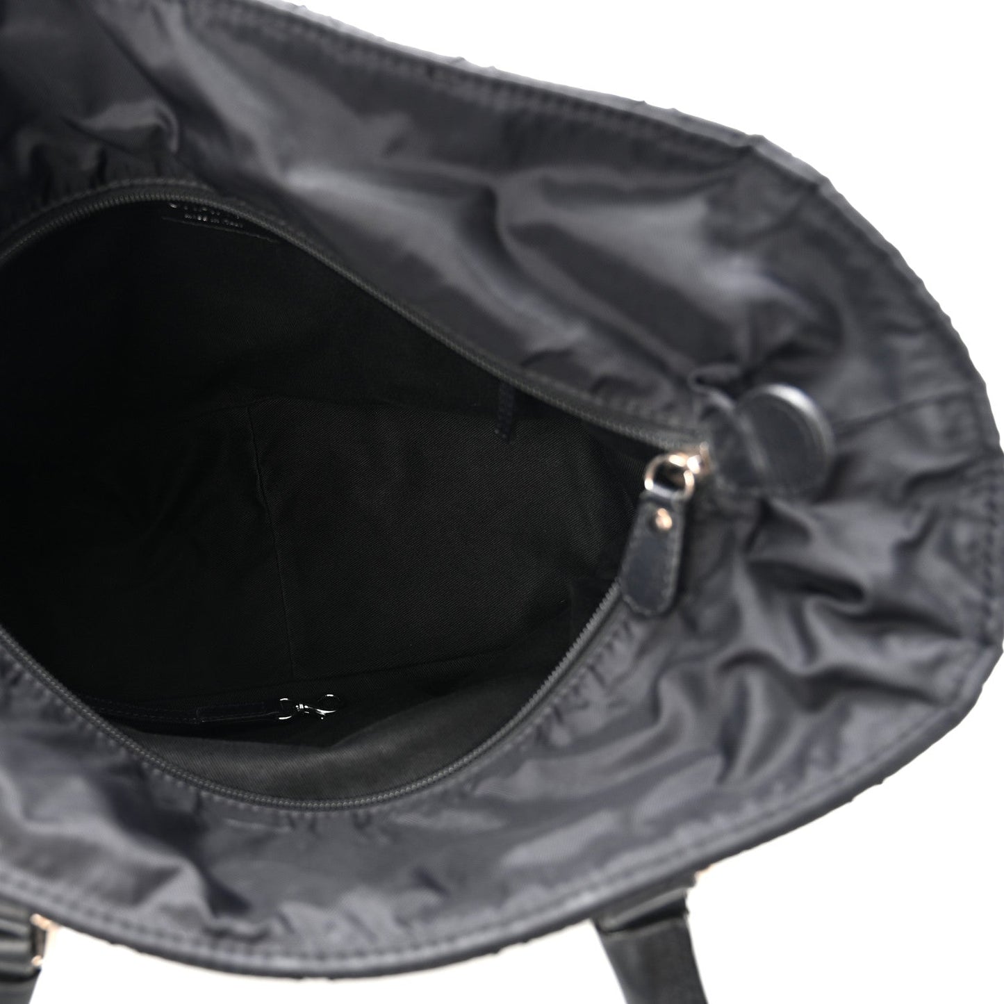 Nylon Calfskin Quilted CC Paris New York Tote Bag Black