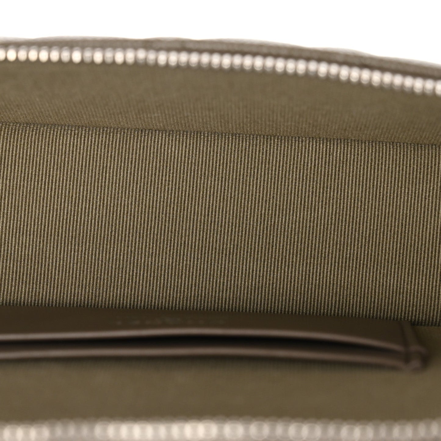 Caviar Quilted Top Handle Slim Vanity With Chain Dark Khaki