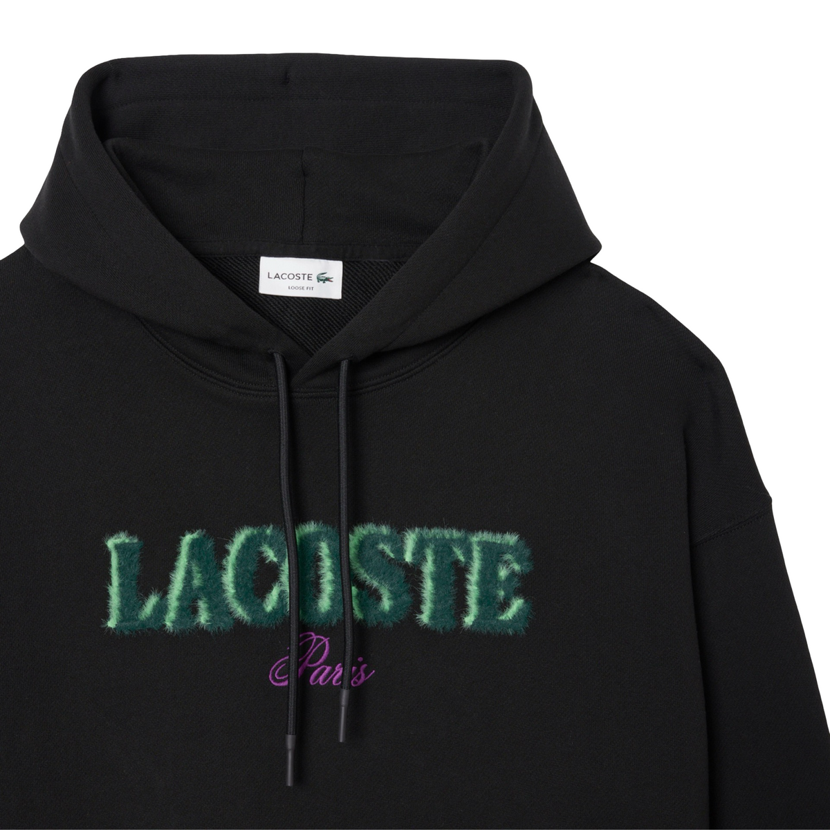 LACOSTE LOOSE FIT PARIS HOODIE FLEECE -Men’s -BLACK-031