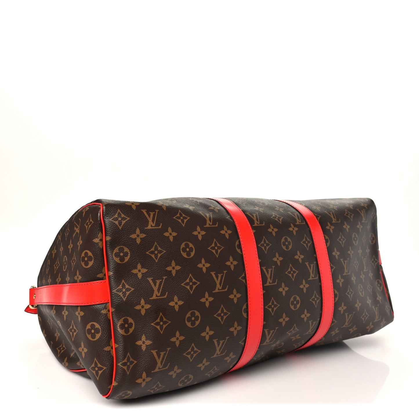 Calfskin Monogram Keepall Bandouliere 50 Coquelicot