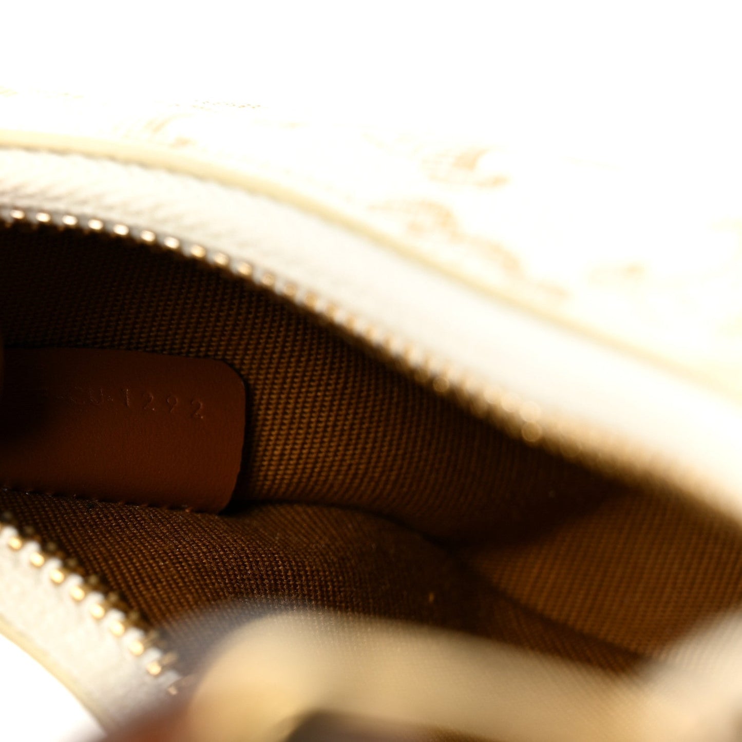 Canvas Calfskin Mini Ava Triomphe Shoulder Bag White