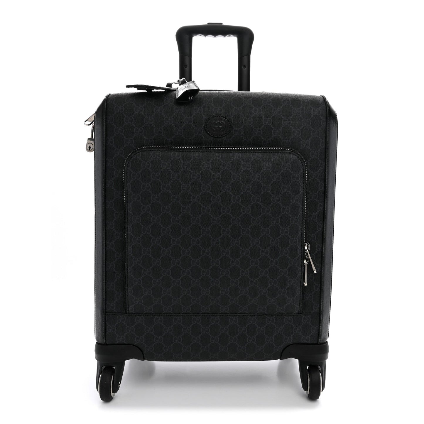 GG Supreme Monogram Azalea Calfskin Retro Interlocking G Small Savoy Cabin Trolley Beige Ebony Brown Sugar