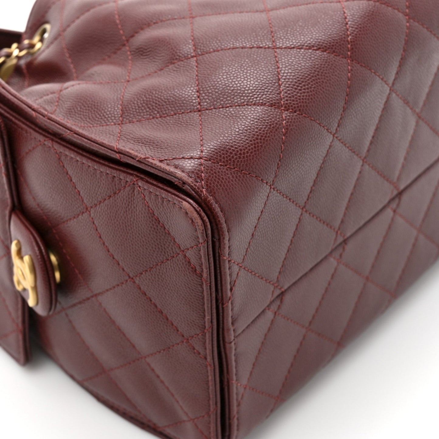 Caviar Quilted Small Chanel 25 Handbag Burgundy