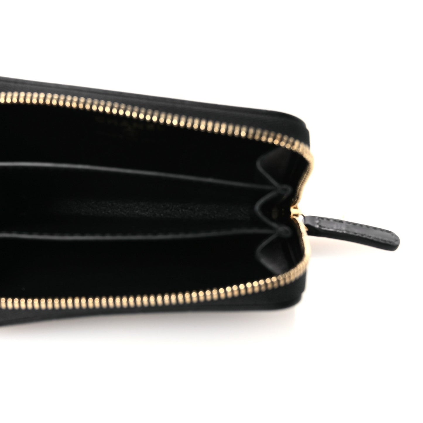 Calfskin Crocodile Embossed Crococo Zip Coin Purse Black