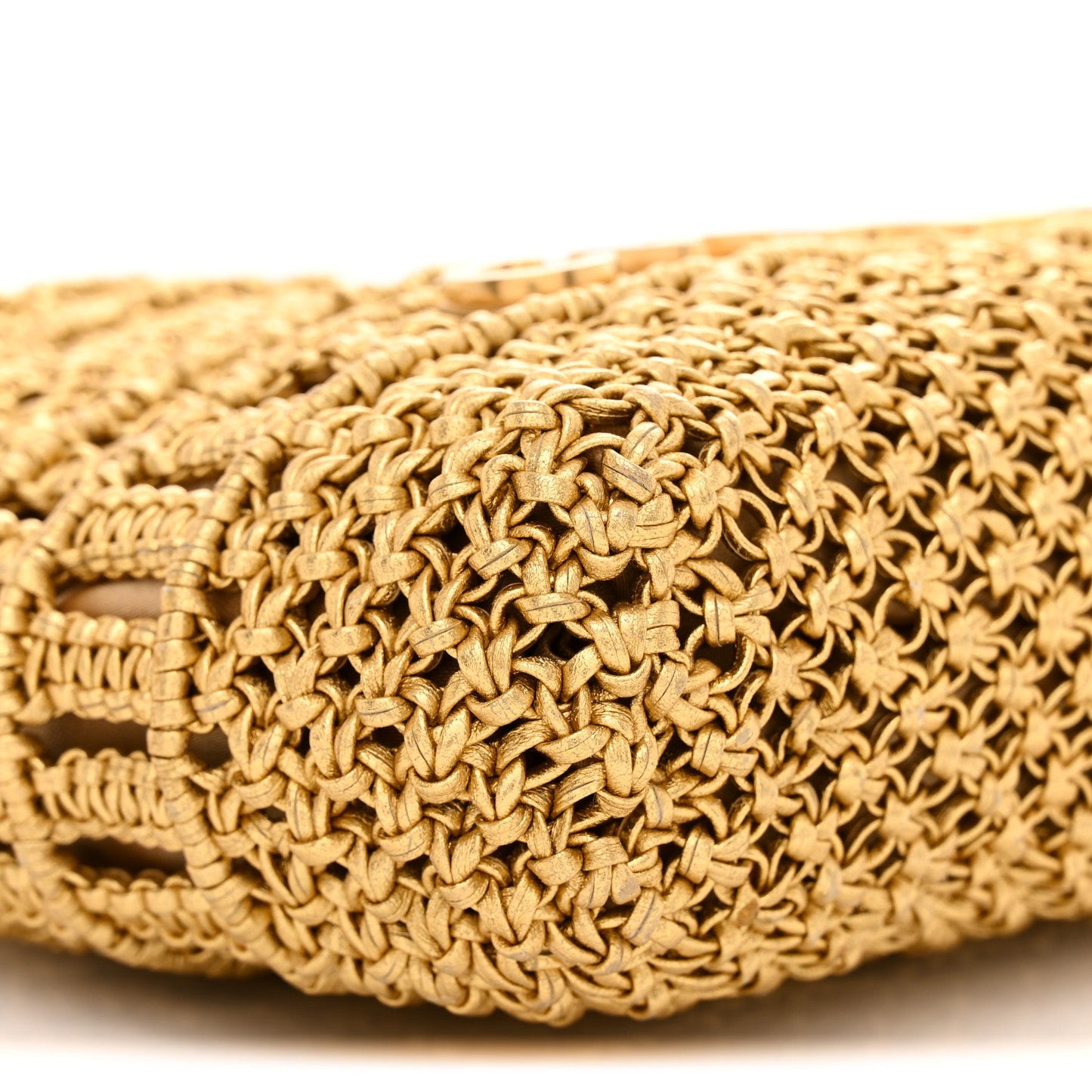 Metallic Calfskin Macrame Mini Chanel 22 Gold
