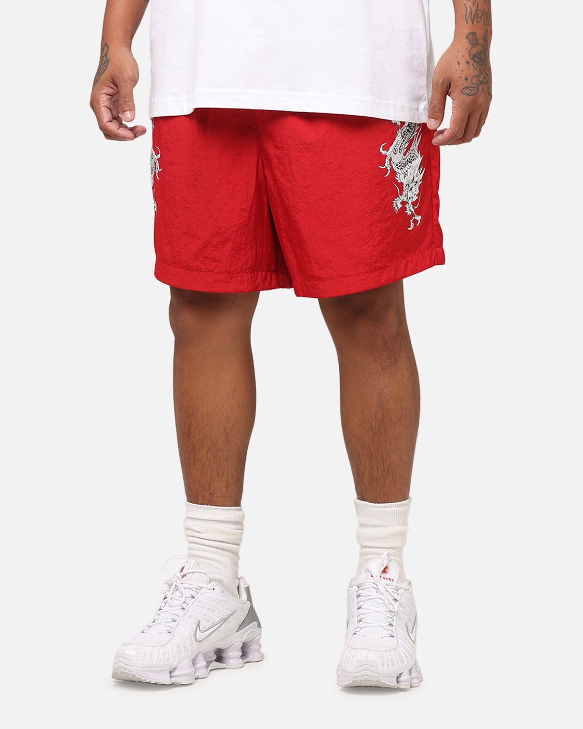 Ed Hardy Tribal Dragon Shorts Red