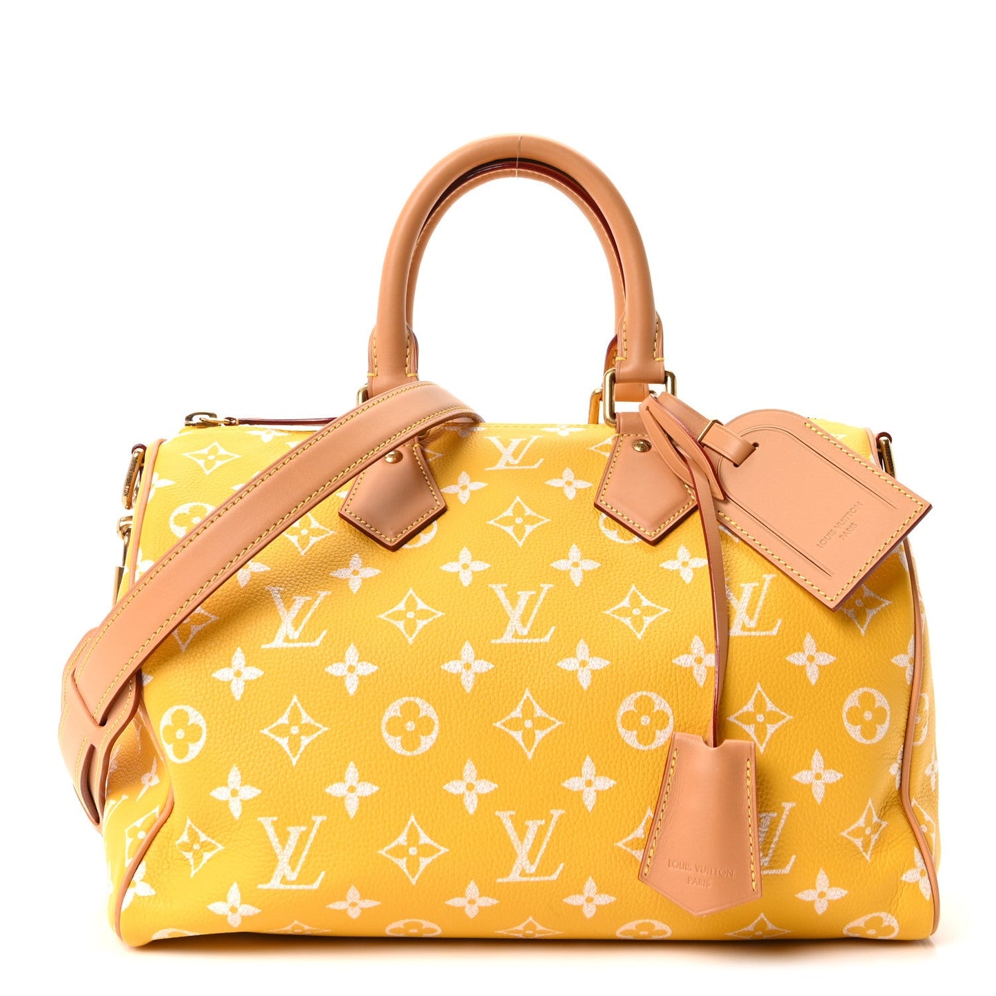 Calfskin Monogram Speedy P9 Bandouliere 30 Jaune Mat
