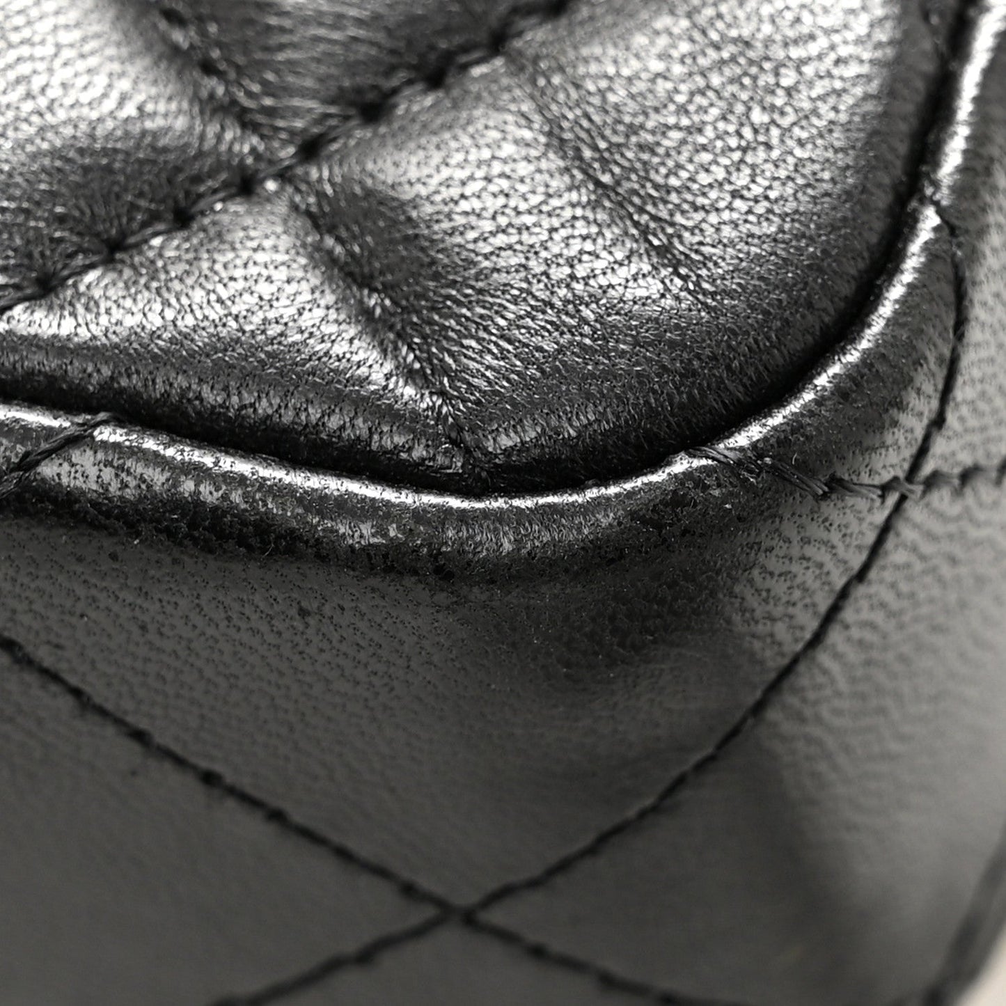 Lambskin Quilted Extra Mini Rectangular Flap Black