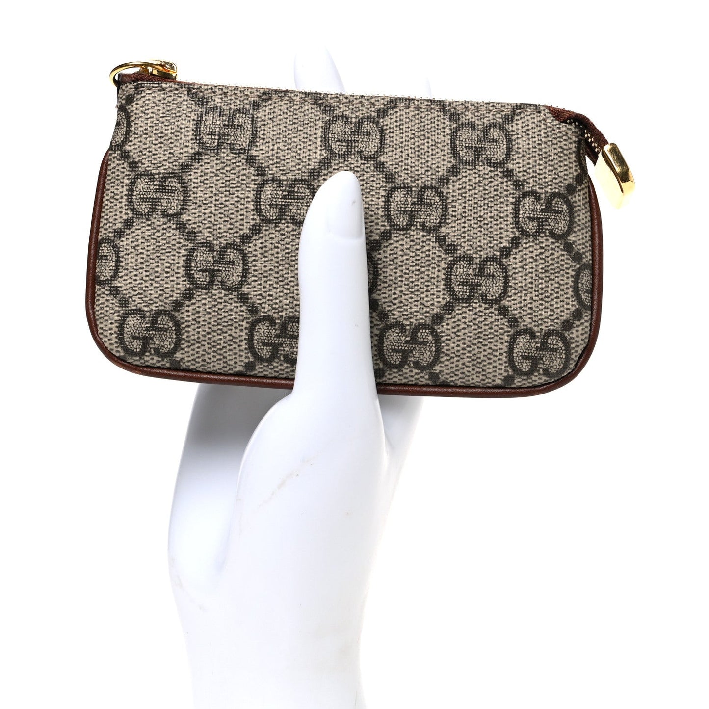 GG Supreme Monogram Key Case Brown