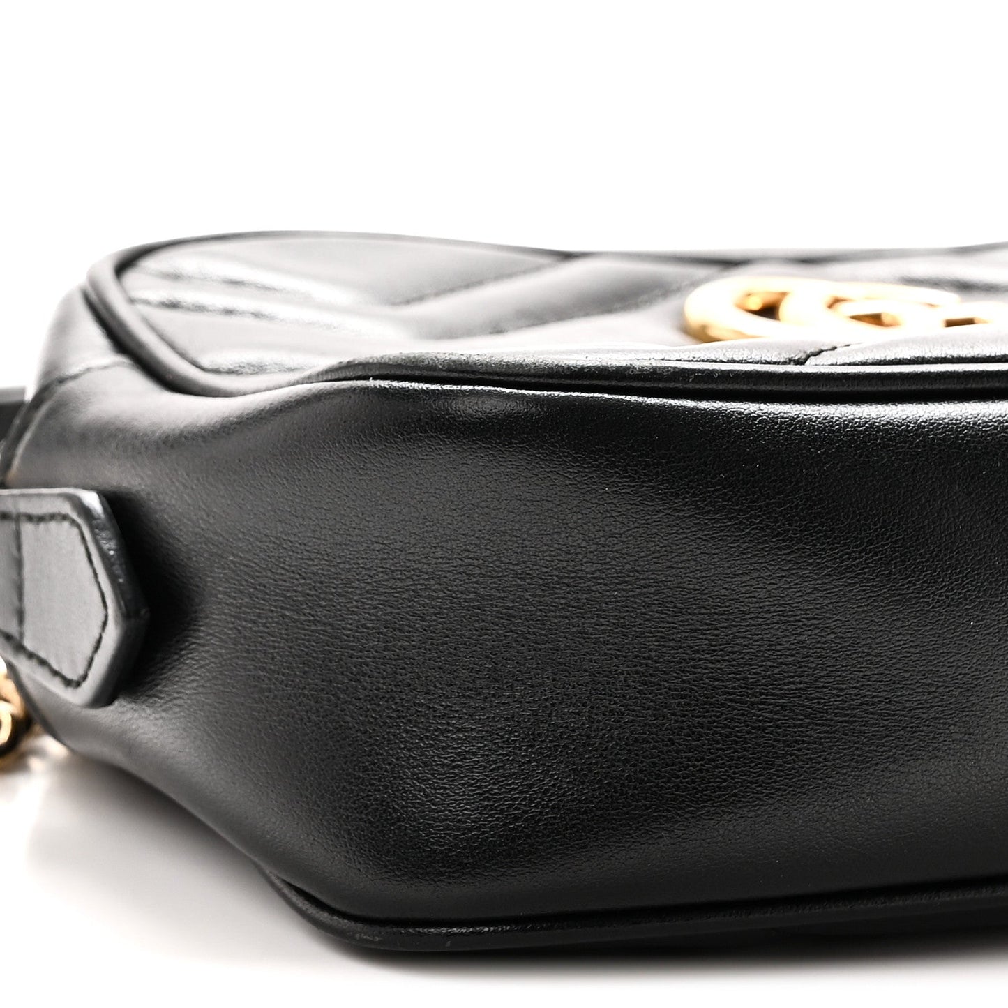 Calfskin Matelasse Mini GG Marmont Chain Shoulder Bag Black