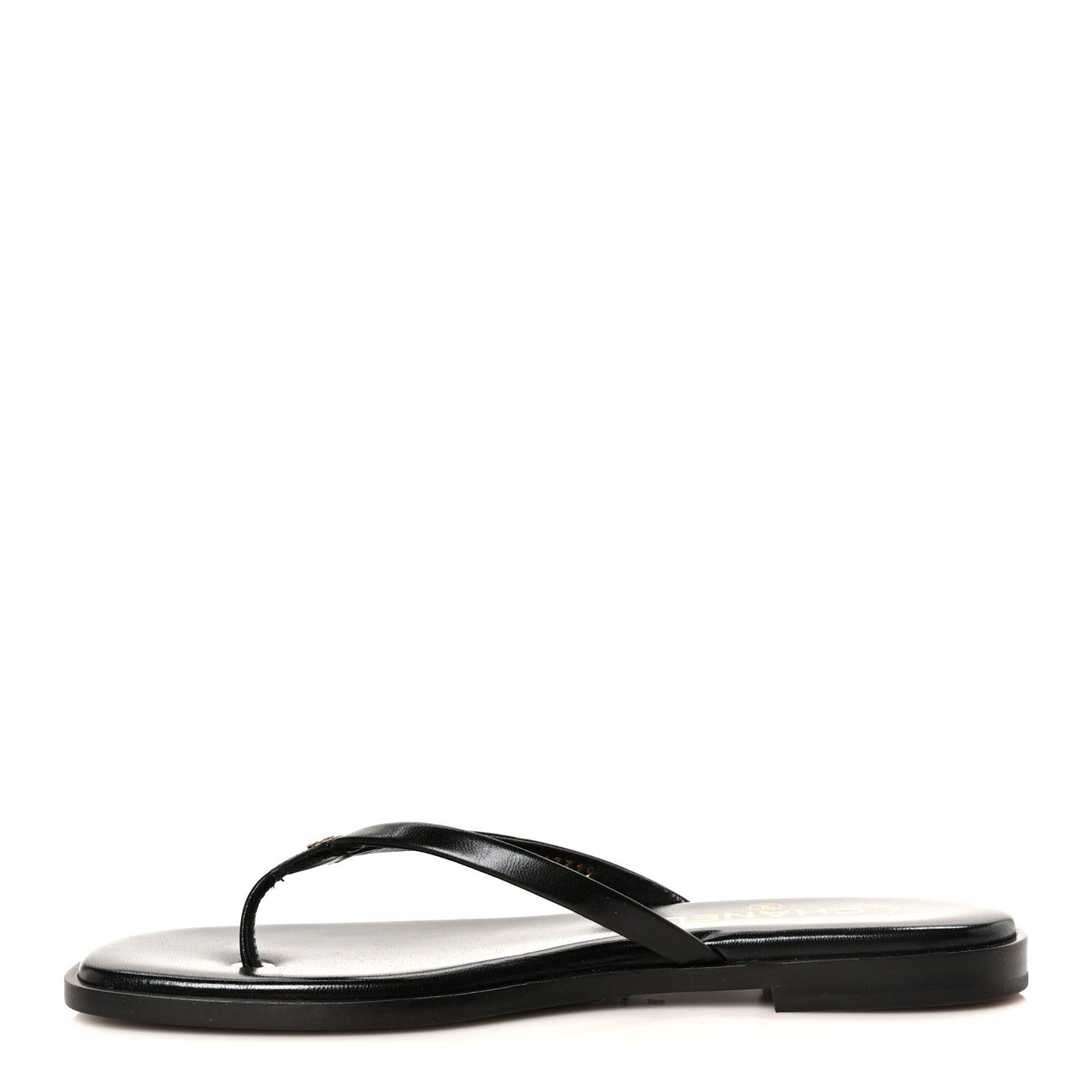 Goatskin CC Times Square Thong Sandals 38 Black