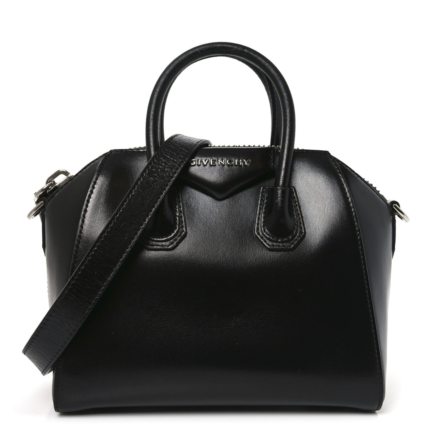 Shiny Lord Calfskin Mini Antigona Black