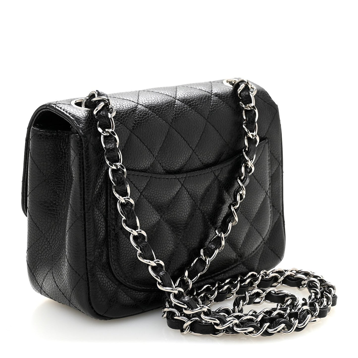 Caviar Quilted Mini Square Flap Black