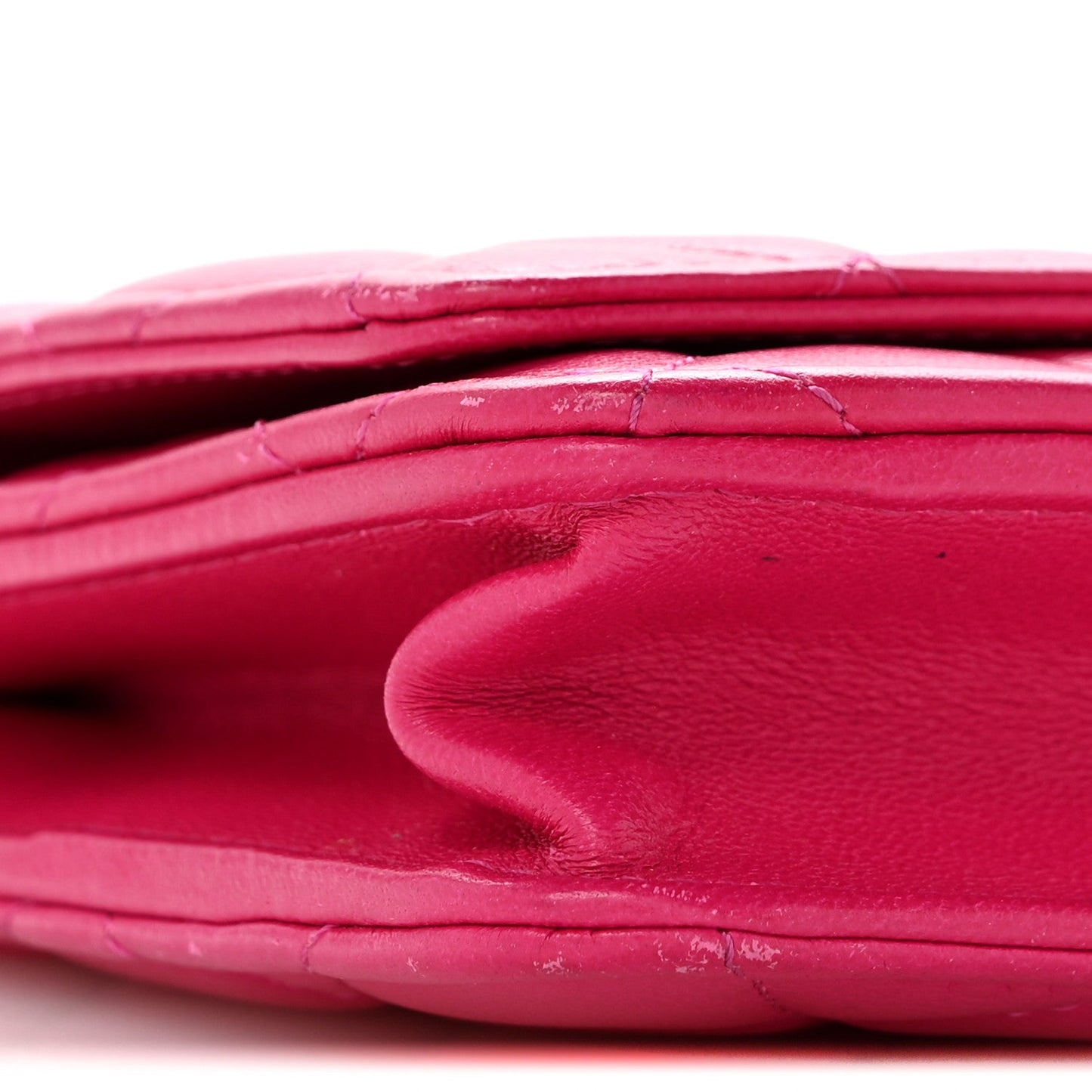 Lambskin Quilted Top Handle Wallet On Chain WOC Pink