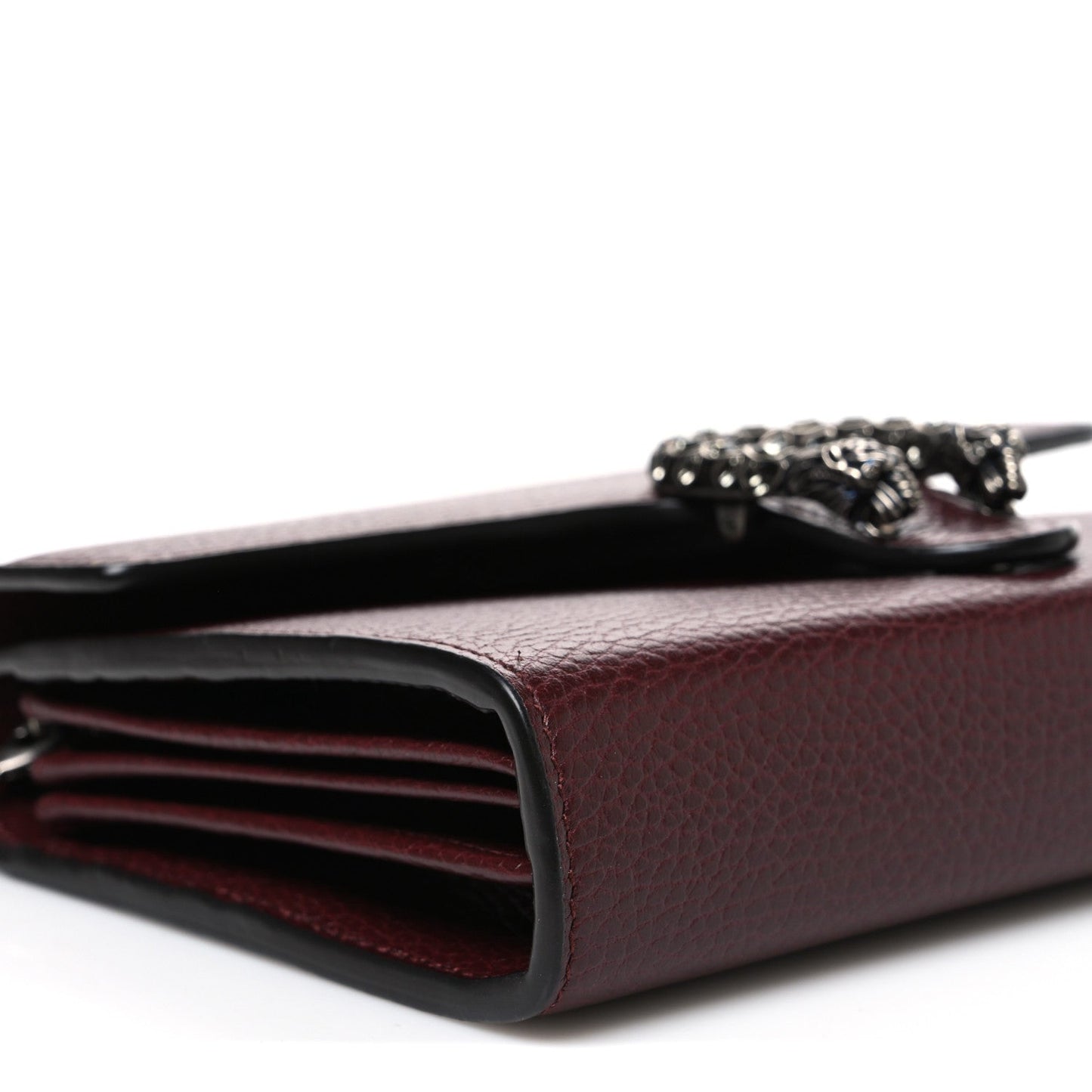 Dollar Calfskin Crystal Mini Dionysus Chain Wallet Vintage Bordeaux