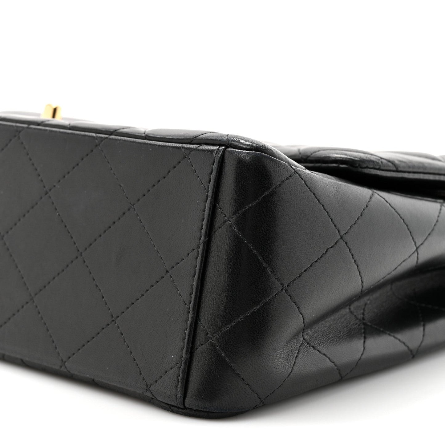 Lambskin Quilted Maxi Double Flap Black
