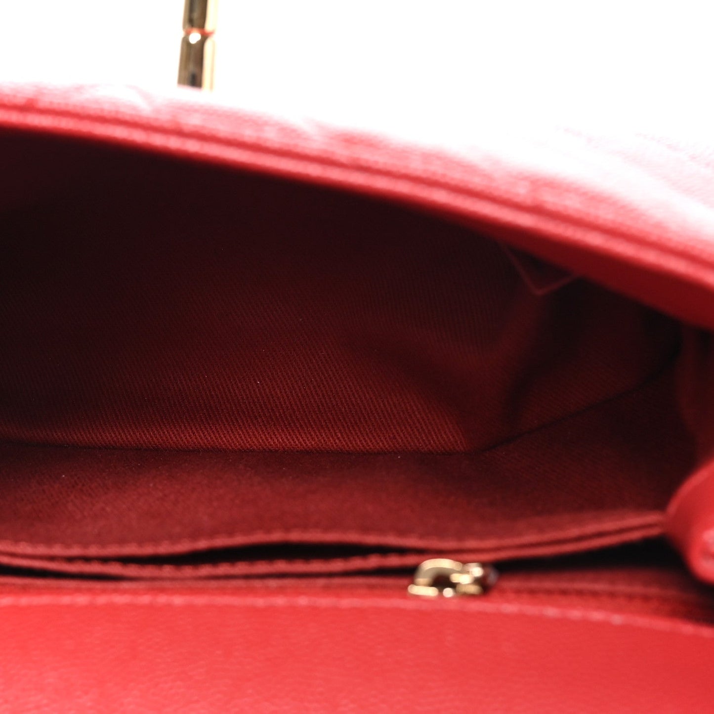 Caviar Chevron Quilted Mini Coco Handle Flap Red