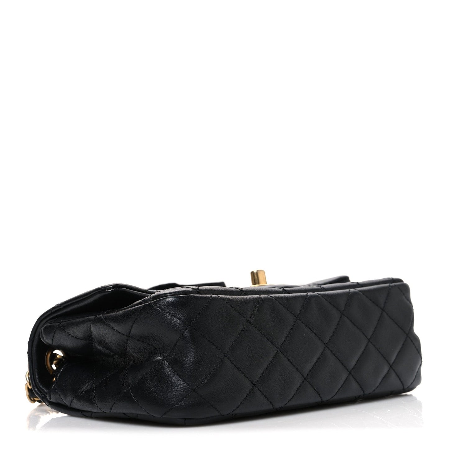 Lambskin Quilted Mini Romance Rectangular Flap Black