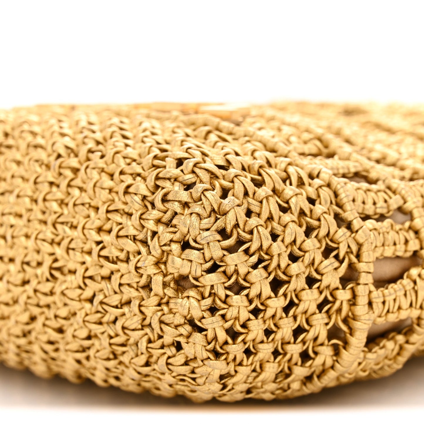 Metallic Calfskin Macrame Mini Chanel 22 Gold