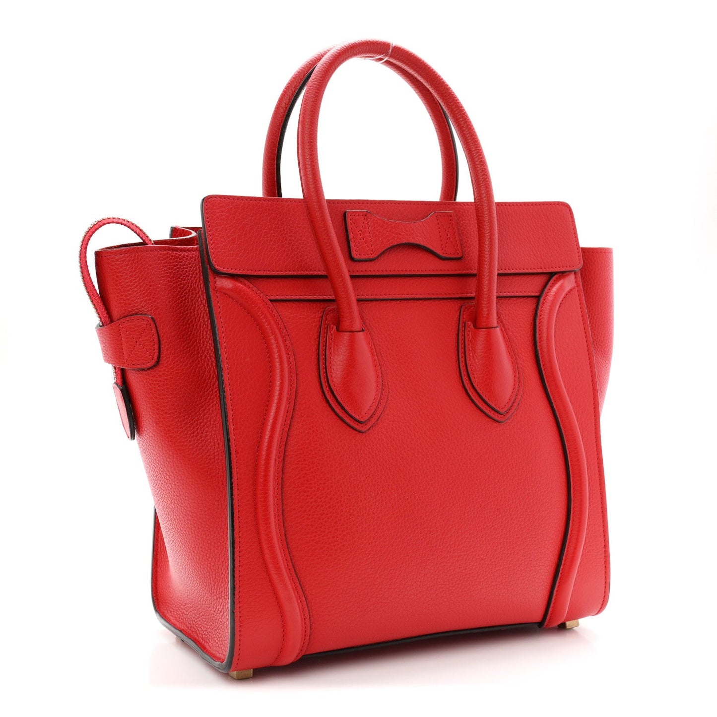 Drummed Calfskin Micro Luggage Coquelicot