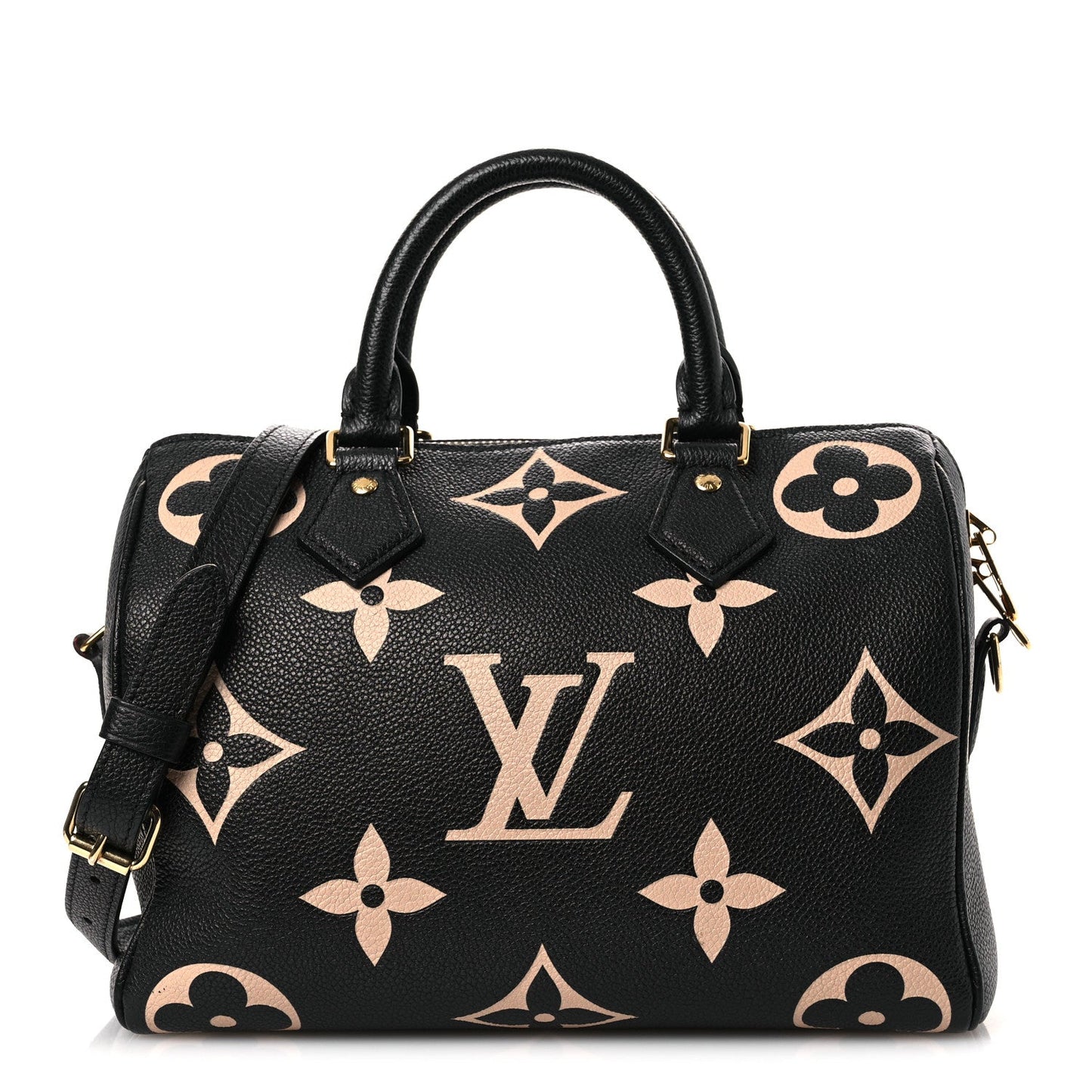 Empreinte Monogram Giant Speedy Bandouliere 25 Black Beige