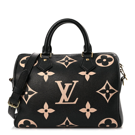 Empreinte Monogram Giant Speedy Bandouliere 25 Black Beige
