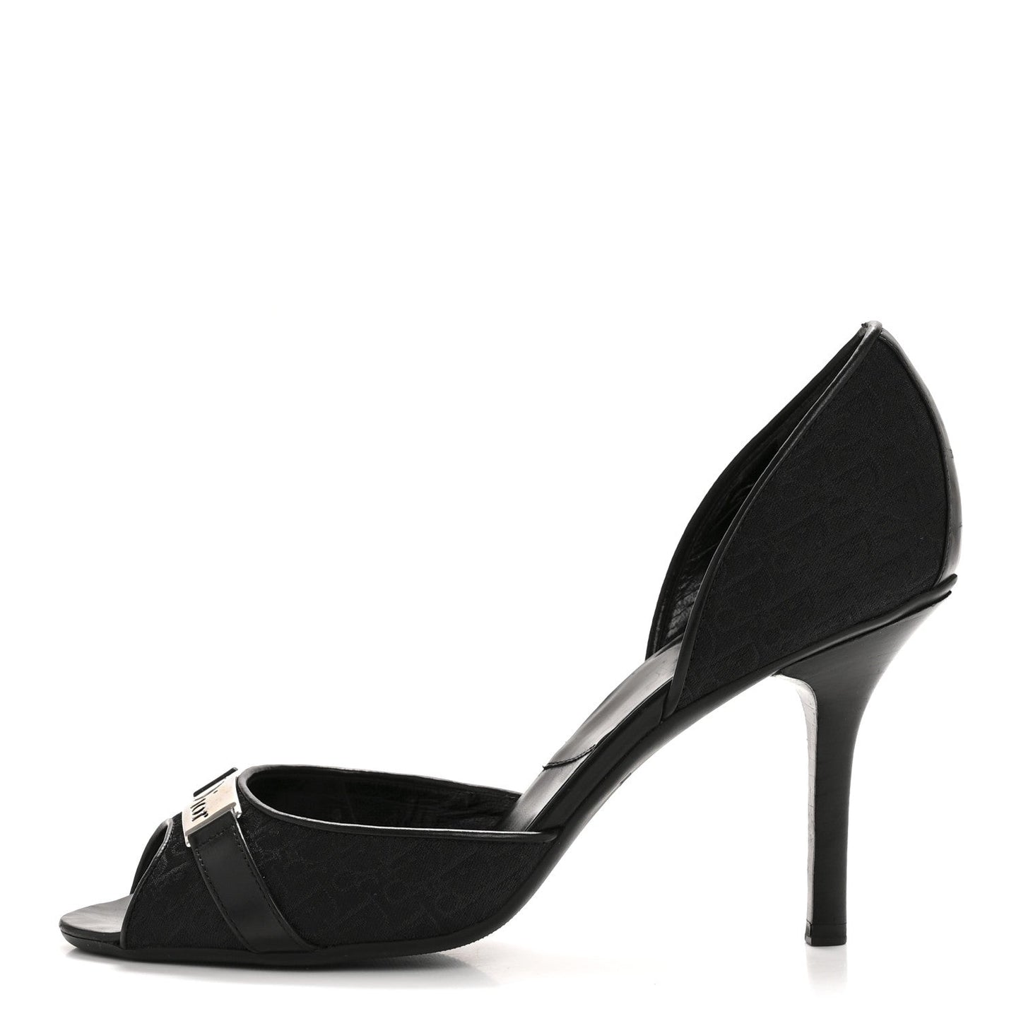 Canvas Monogram Sandals 37.5 Black