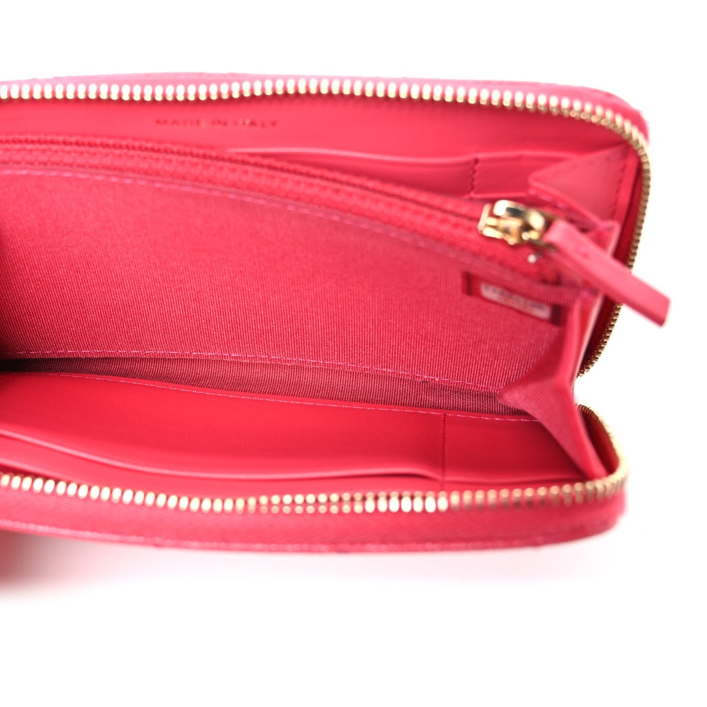 Caviar Quilted Small French New Wave Zip Around Wallet Pink