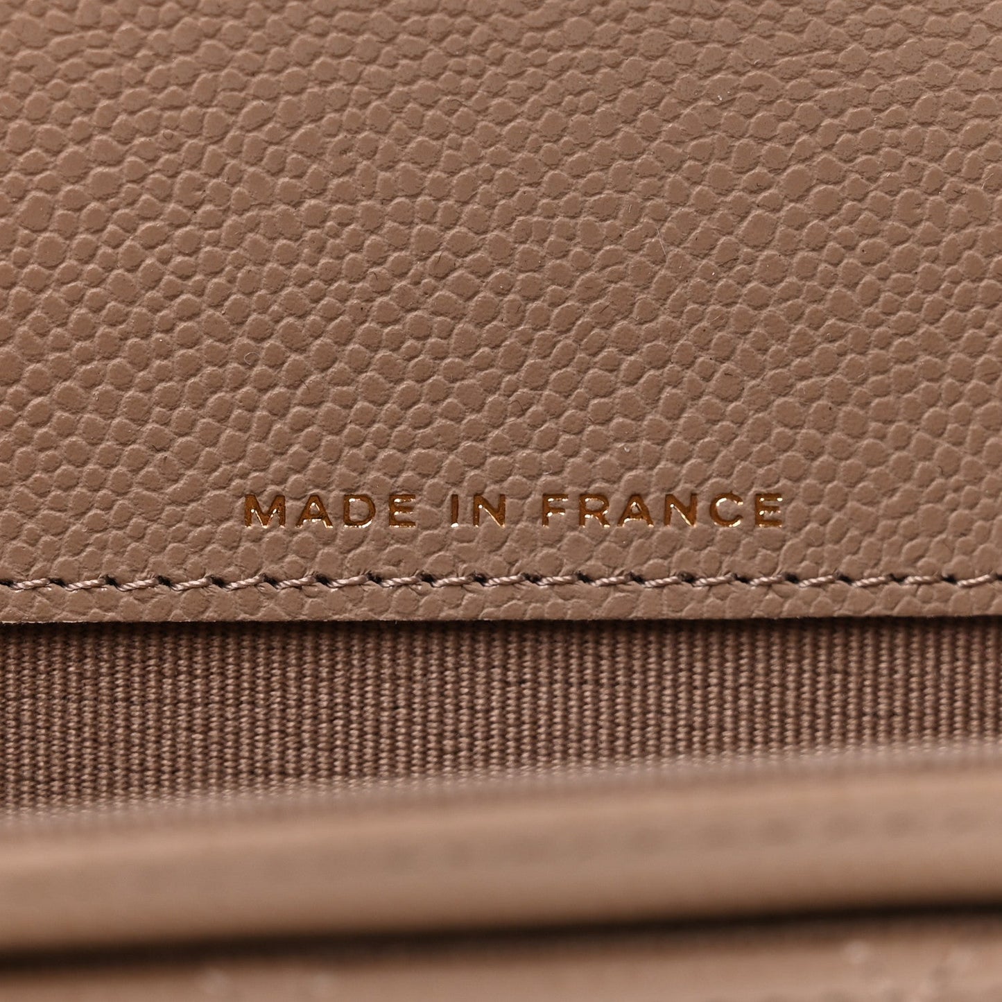 Caviar Quilted Flap Card Holder Wallet Dark Beige