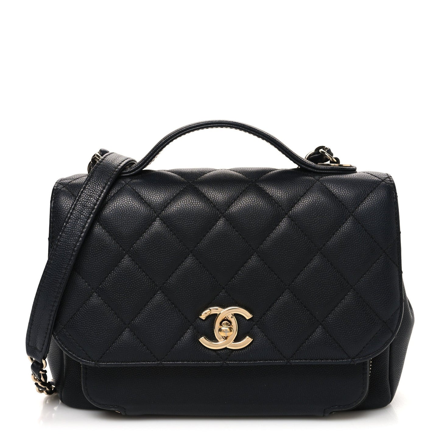 Caviar Quilted Medium Business Affinity Flap Black