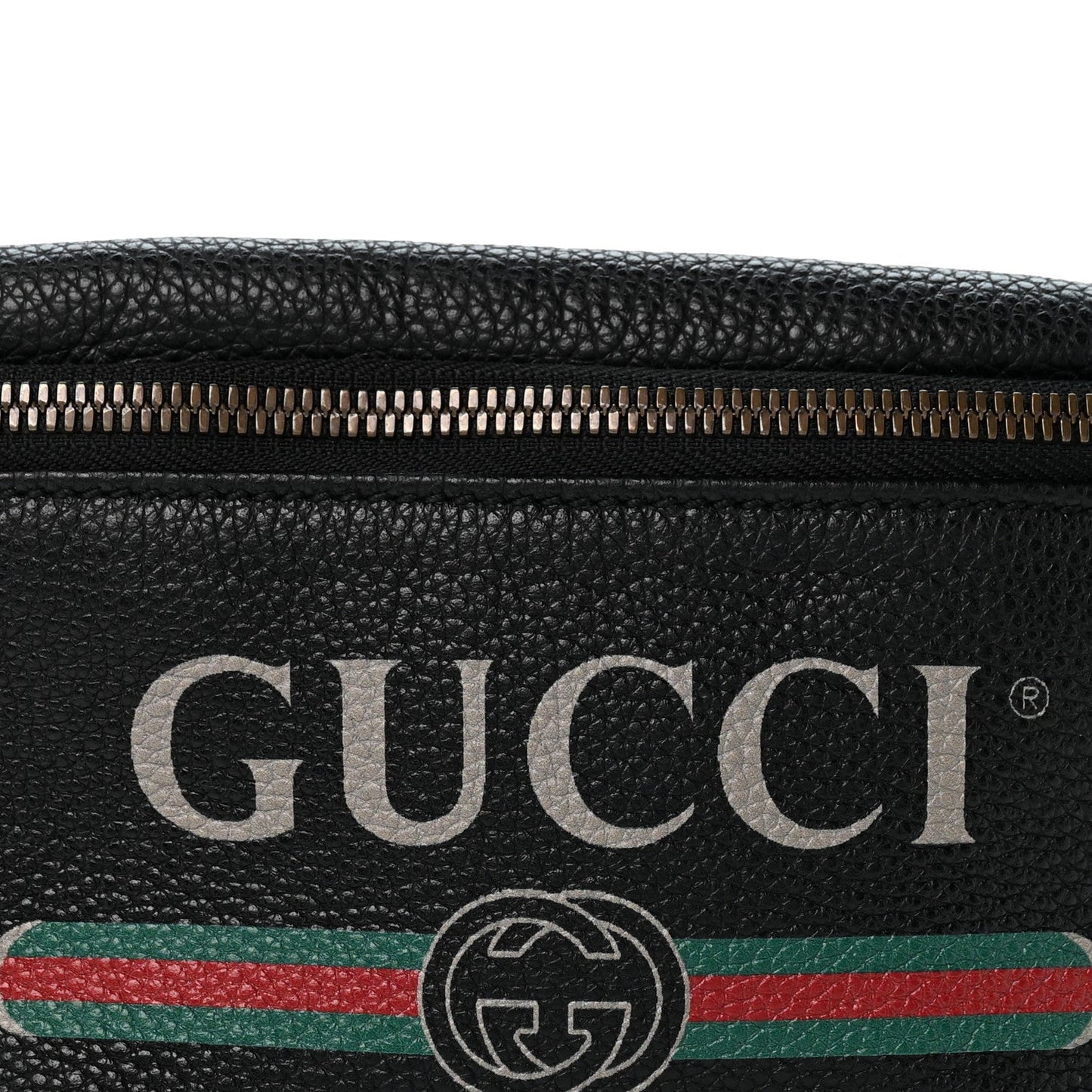 Grained Calfskin Small Logo Belt Bag Black