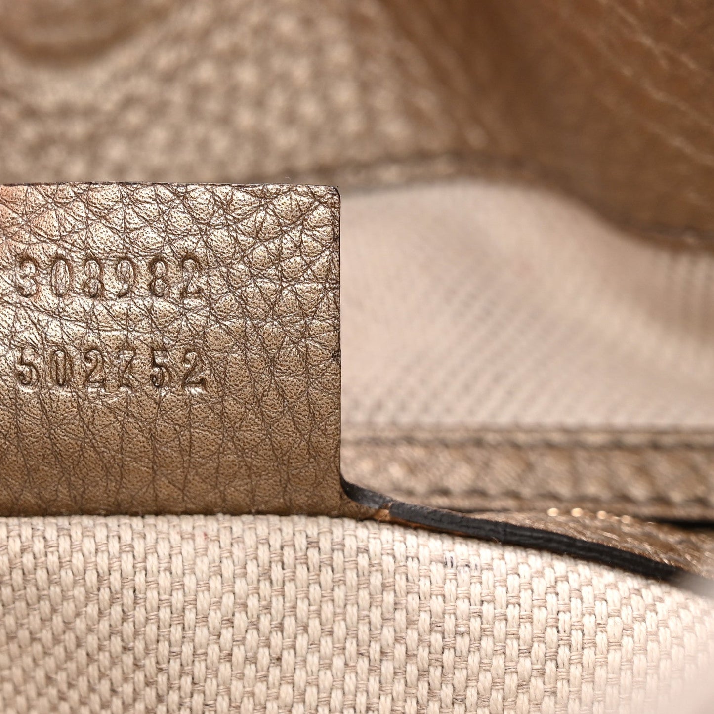 Metallic Pebbled Calfskin Medium Soho Chain Shoulder Bag Golden Beige