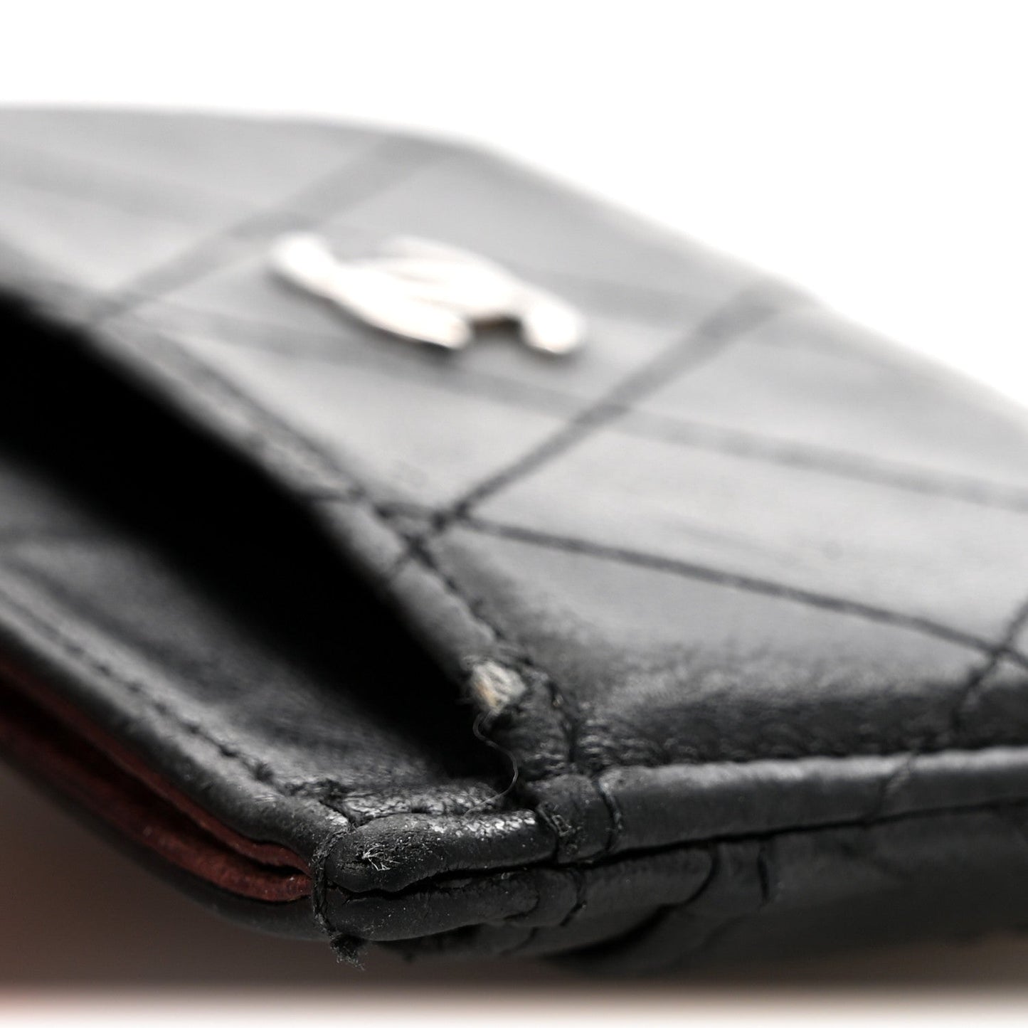 Lambskin Quilted Card Holder Black
