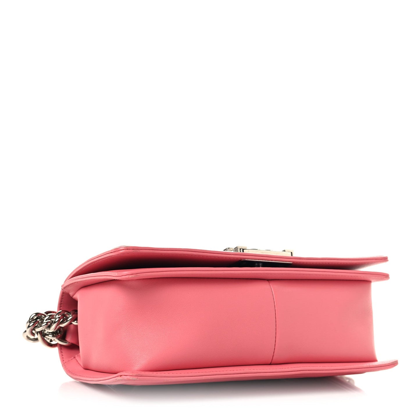 Lambskin Chevron Quilted Medium Boy Flap Pink