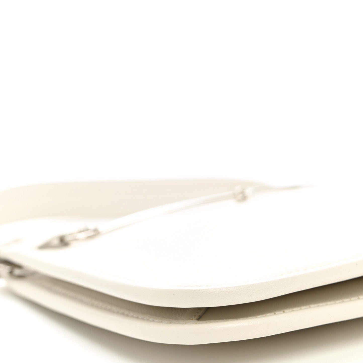 Calfskin Horsebit Slim Shoulder Bag White
