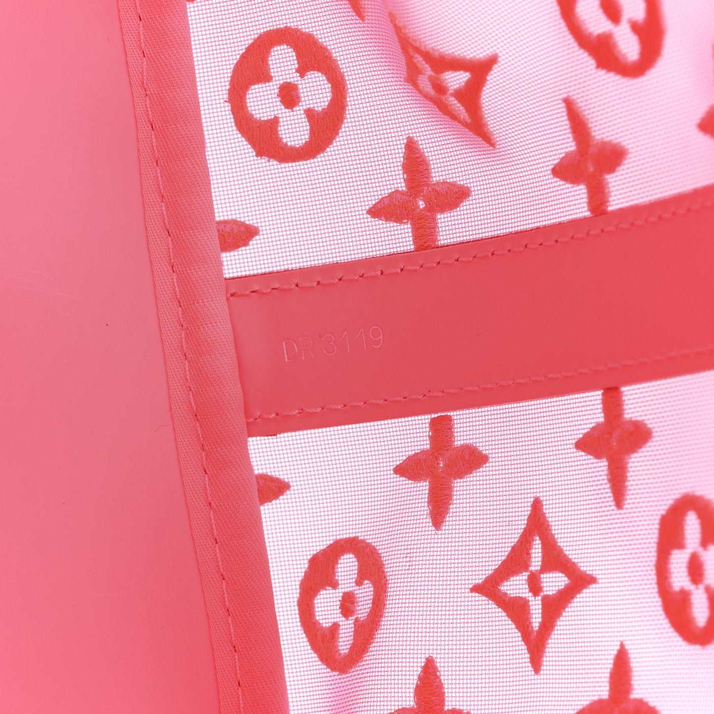 Monogram Fluo See Through Keepall Bandouliere 50 Rose